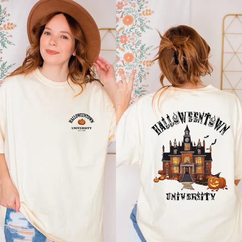 Halloweentown Est 1998 Back and Front Shirt, Retro Halloween Town Shirt, Halloweentown University Shirt, Halloween Fall...