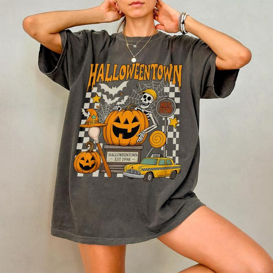 Halloweentown Est 1998 Shirt, Halloweentown University T-shirt, Halloween Comfort Colors Shirt, Skeleton Pumpkin Tee, Spooky Season, Halloween Gift