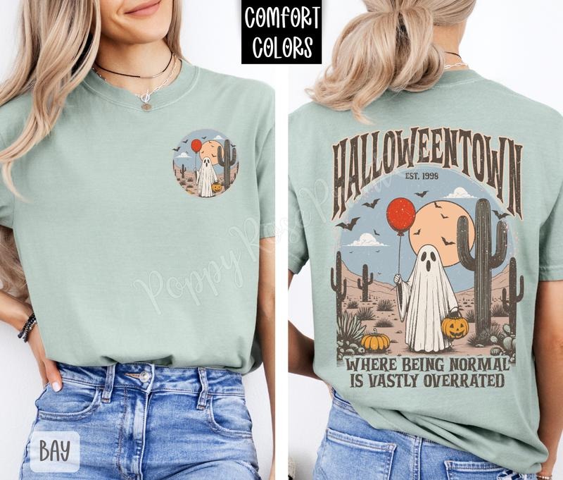 Halloweentown Front & Back Shirt Comfort Colors, Trendy Women's Tshirt