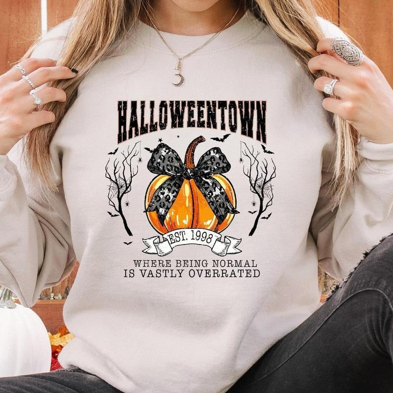 Halloweentown Sweatshirt, Retro Halloween Pumpkin Sweatshirt, Witch Sweatshirt, Halloween Women's Sweatshirt, Fall Sweater, Spooky Season