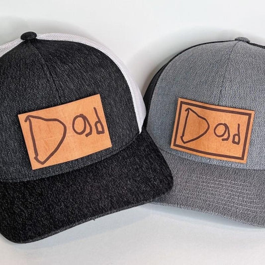 Handwritten Hat. Engraved Leather Hat Patch, Custom handwritten Patch. RICHARDSON hat, Snapback Hat, Cap.