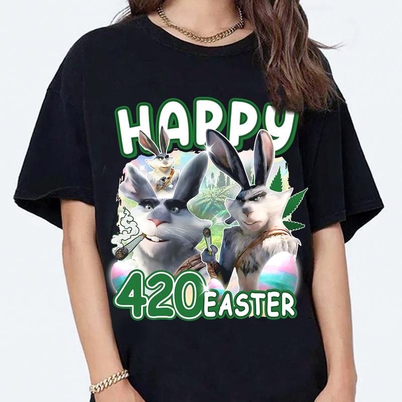 Happy 420 Easter Day Shirt, Bunnymund Smoking Funny 420 Shirt, Rise of the Guardians Shirt, Easter Shirt, Happy Easter Day 2025 Cartoon Movie Shirt, Fans Gifts