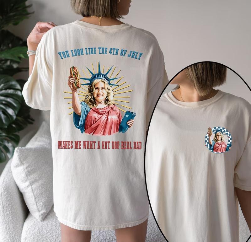 Happy 4Th Of July, Legally Blonde Jennifer Coolidge You Look Like The 4th Of July Makes Me Want A Hot Dog Real Bad Shirt, Funny 4th July Hot Dog Lover Shirt, Funny Meme Shirt, Meme T Shirt