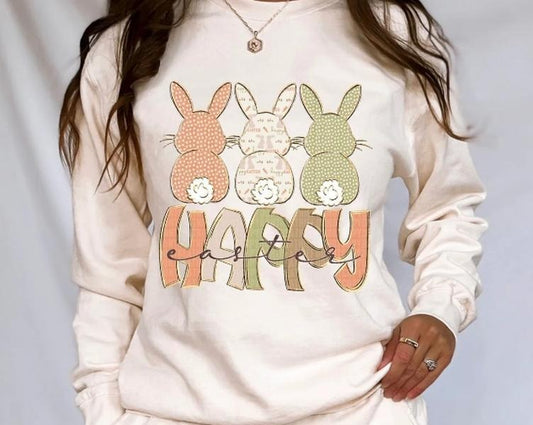 Happy Easter Bunnies DTF Transfers - THIS IS NOT A SHIRT Hoodie, Sweatshirt | WearSparks.com