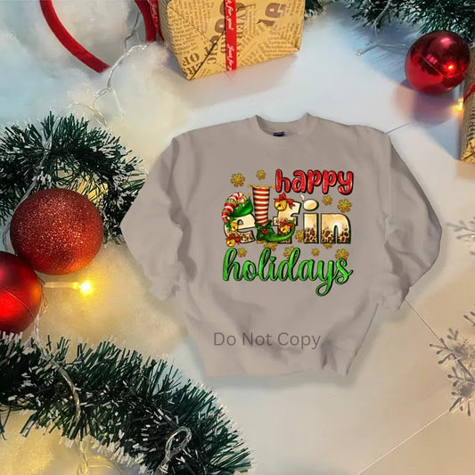 Happy Elfin Holidays DTF Transfer ONLY - This is NOT a T Shirt