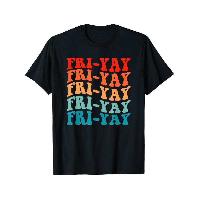 Happy Friday" Fun Teacher-Themed Soft Cotton T-Shirt - Perfect Gift for Holidays & Special Occasions,, Machine Washable Made in USA