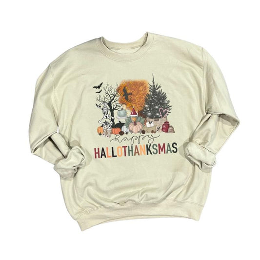 Happy Hallowthanksmas Crewneck T-shirt Long sleeve