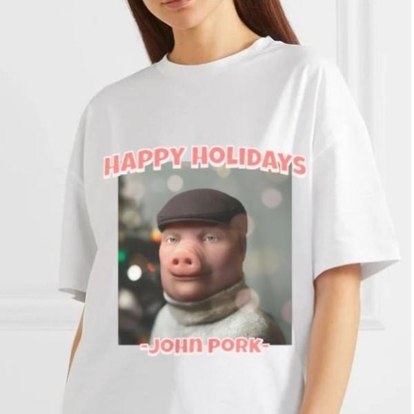 Happy Holidays Funny Meme From John Pork Shirt, Holiday Themed Shirt