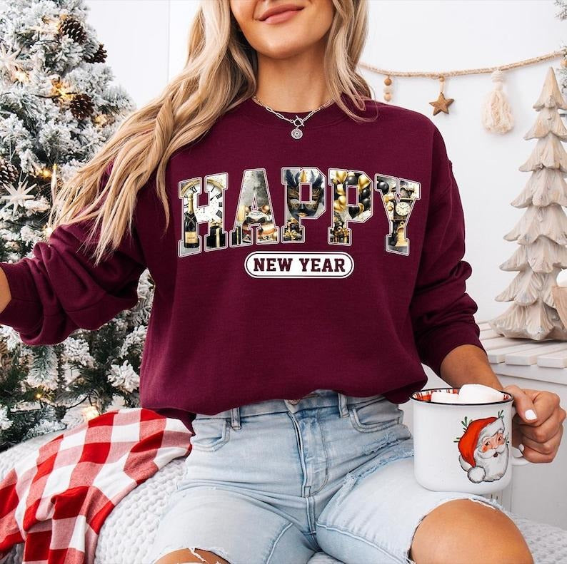 Happy New Year 2025 , Happy New Year 2025 , Girls New Year Trip , 2025 Holiday Sweatshirt, New Year Party Sweatshirt