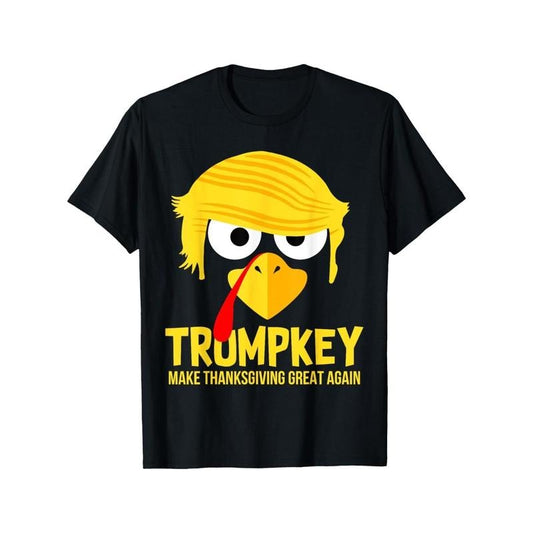 Happy Thanksgiving 2024 Trump Turkey Print T-Shirt - Soft Cotton, Casual Fit, Machine Washable - Available in Multiple Colors & Sizes made in usa