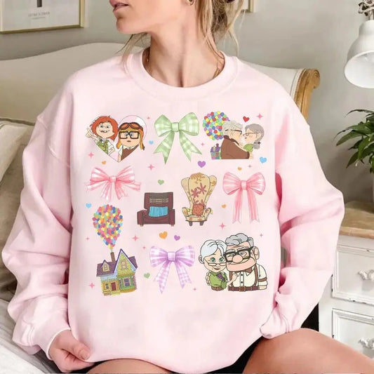 Happy Valentine Cartoon Tshirt Sweatshirt, Valentine Movie Shirt, Valentine Coquette Bow Shirt, Valentine Couple Shirt