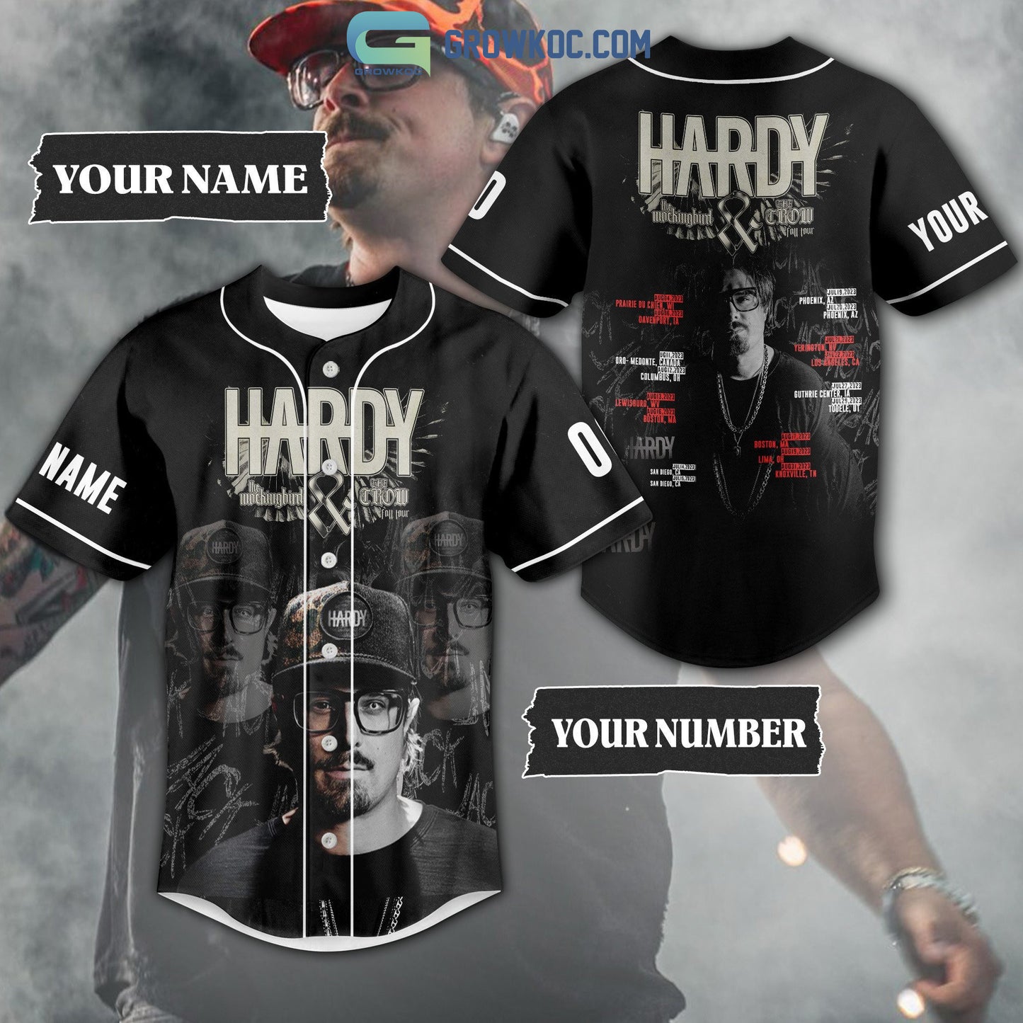 Hardy The Mockingbird And The Crow Fall Tour Personalized Baseball Jersey