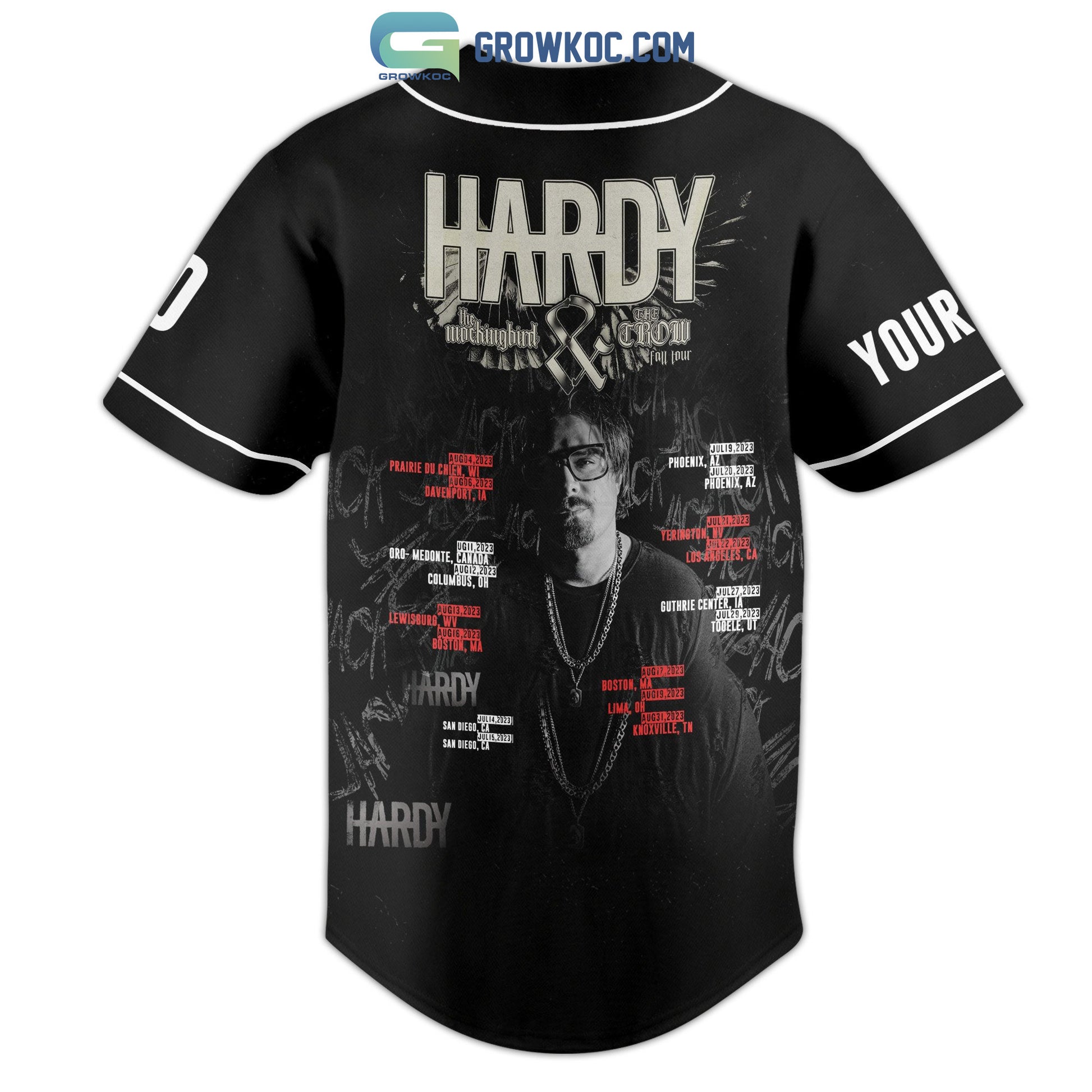 Hardy The Mockingbird And The Crow Fall Tour Personalized Baseball Jersey