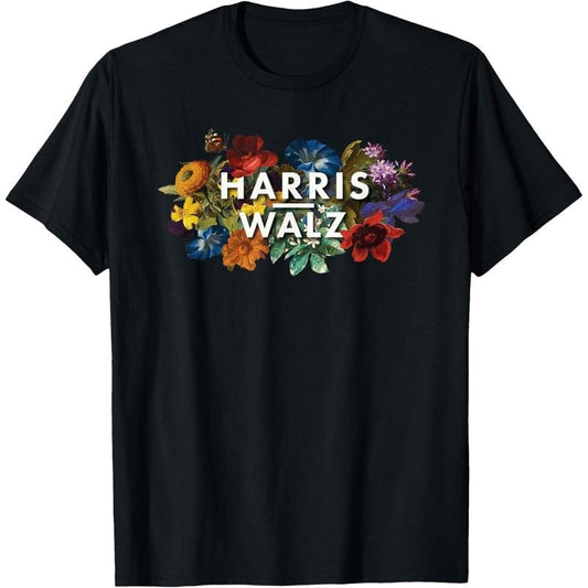 Harris Walz 2024 Floral Feminine Women Harris Waltz 2024 T-Shirt made in usa