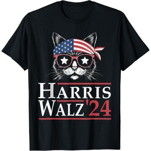 Harris Walz 2024 Funny Cat Election Kamala Harris Tim Waltz T-Shirt made in usastyle{n002}2