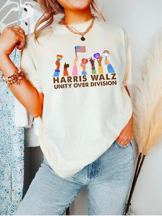 Harris Walz 2024 Shirt, Election 2024 Shirt, Gift for Democrat, Unity Over Division, Democrat Top, Harris Shirt