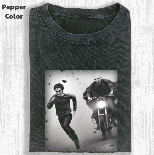 Harry Potter Vintage Graphic Tee, Cycling Chasing funny T-Shirt, Movies Tee, Unisex Meme Cringe Funny Dumb Shirt, Menswear Womenswear Streetwear Cotton Comfort