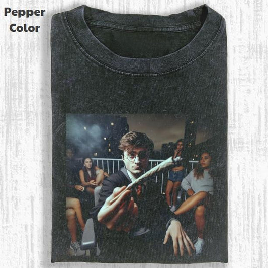 Harry Potter Vintage Graphic Tee, Harry Cigarette Funny T-Shirt, Movies Tee, Unisex Meme Cringe Funny Dumb Shirt, Menswear Womenswear Streetwear Cotton Comfort