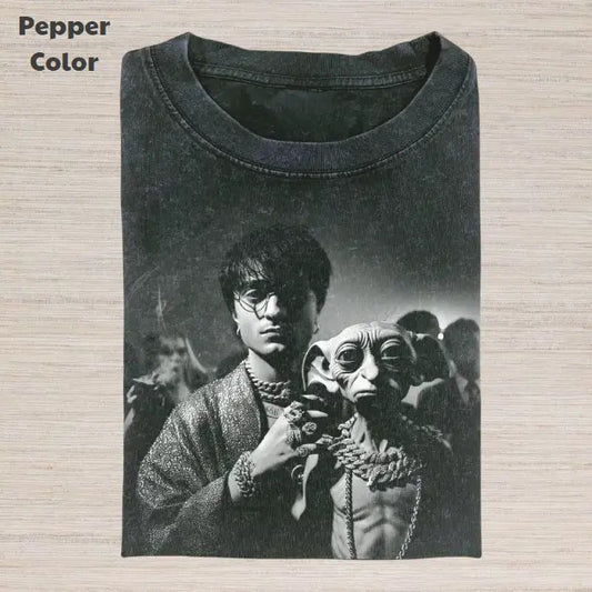 Harry Potter Vintage Graphic Tee, Harry Potter Dobby T-Shirt, Movies Tee, Unisex Meme Cringe Funny Dumb Shirt, Menswear Womenswear Streetwear Cotton Comfort