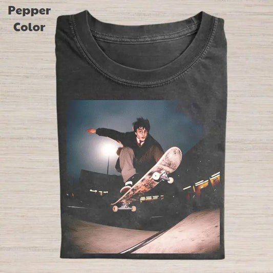 Harry Potter Vintage Graphic Tee, Harry Skateboarding T-Shirt, Unisex Meme Cringe Funny Dumb Shirt, Menswear Womenswear Streetwear