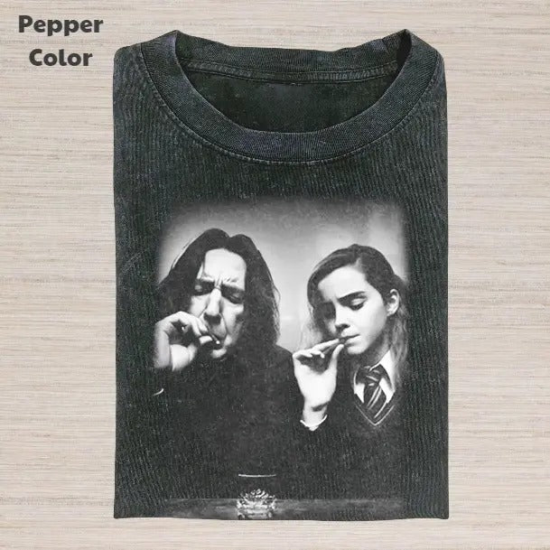 Harry Potter Vintage Graphic Tee, Severus And Hermione Smoking T-Shirt, Movies Tee, Unisex Meme Funny Dumb Shirt, Menswear Womenswear Streetwear