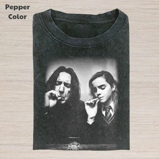 Harry Potter Vintage Graphic Tee, Severus And Hermione Smoking T-Shirt, Movies Tee, Unisex Meme Funny Dumb Shirt, Menswear Womenswear Streetwear