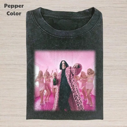 Harry Potter Vintage Graphic Tee, Severus Snape Pink Party T-Shirt, Movies Tee, Unisex Meme Cringe Funny Dumb Shirt, Menswear Womenswear Streetwear Cotton Comfort