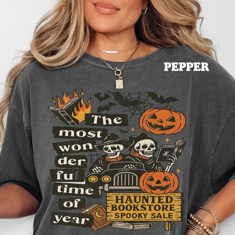 Haunted Most Wonderful Time Of The Year Halloween Shirt, Comfort Colors T-Shirt, Oversized Fit, trendy, cute style, retro design teestyle{n002}2