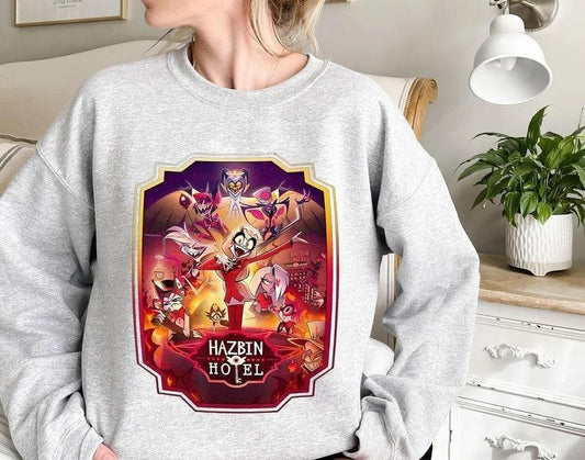 Hazbin Hotel Characters Sweatshirt, Helluva Boss Sweaters