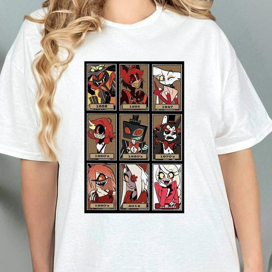 Hazbin Hotel Characters T Shirt, Angle Dust And Fat Nuggets Hazbin Hotel Shirt, Cartoon Movie Shirts, Helluva Boss Shirt, Vivziepop Tee, Unisex T-Shirt, Gifts For Men Women, Short Sleeve Tee Shirt