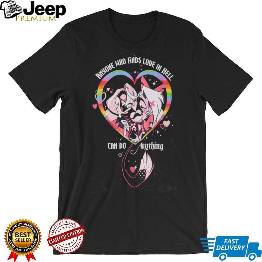Hazbin Hotel Love In Hell Rainbow Heart Quote Graphic T Shirt