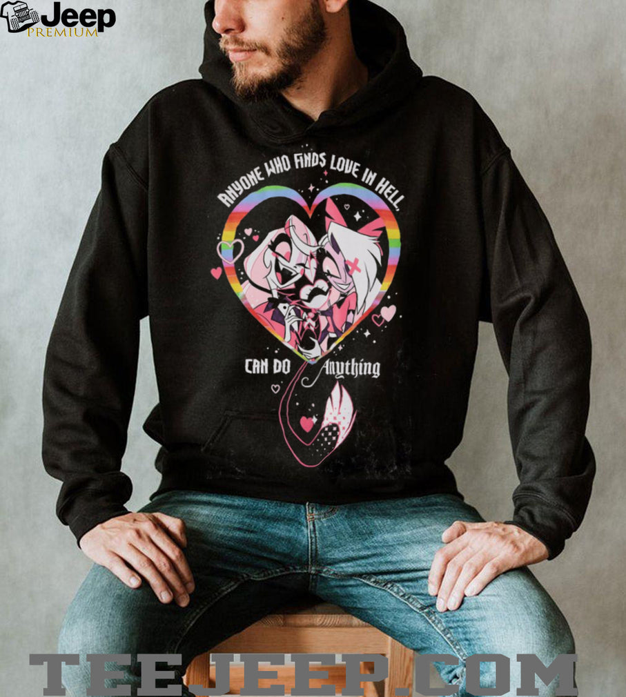 Hazbin Hotel Love In Hell Rainbow Heart Quote Graphic T Shirt