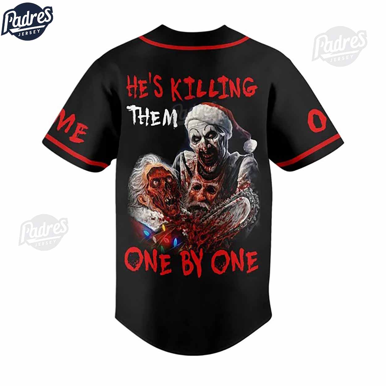 He Is Killing Them One By One By One Art The Clown Baseball Jersey - Padres Jersey Oasis: Elevate Your Baseball... (Image 2)
