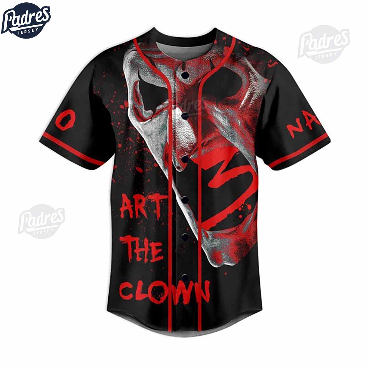 He Is Killing Them One By One By One Art The Clown Baseball Jersey - Padres Jersey Oasis: Elevate Your Baseball... (Image 3)