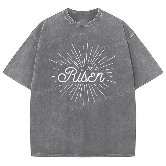 He Is Risen Washed T-Shirt, Christian Jesus  t shirts, Vintage 90s Graphic Tee Gift Cotton Top Womenswear...