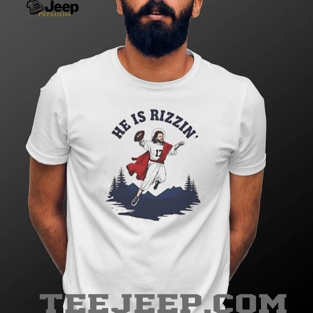 He Is Rizzin’ Funny Jesus Football Quarterback Religious Meme T Shirt