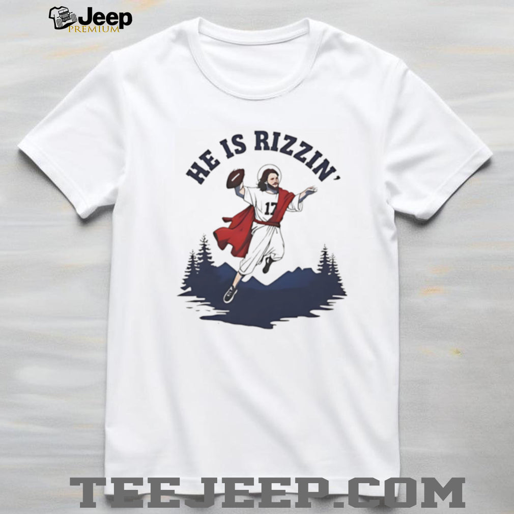 He Is Rizzin’ Funny Jesus Football Quarterback Religious Meme T Shirt