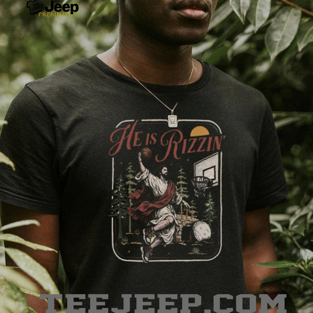 He Is Rizzin’ Jesus Basketball Dunk Vintage Wash Graphic T Shirt