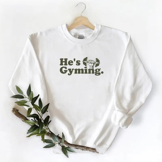 He is Gyming Season Graphic Vintage Gift For Gyming Lover, wife, husband, family who loves fitness Unisex T-shirt Hoodie Sweatshirt