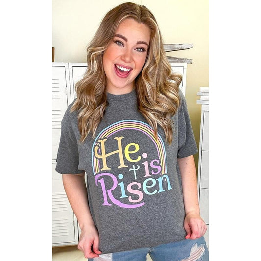 He is Risen Adult Graphic Tee - Bold Easter Vibes #HeIsRisen #EasterTee #GraphiteGlow Hoodie, Sweatshirt | WearSparks.com