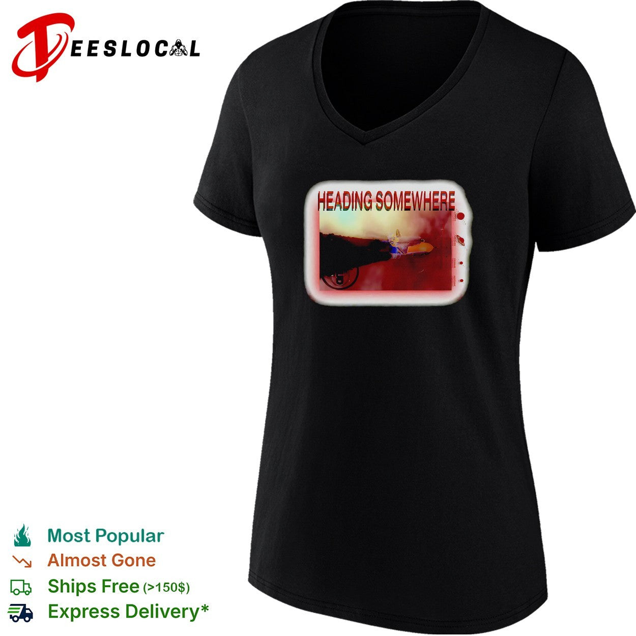 Heading somewhere retro poster shirt
