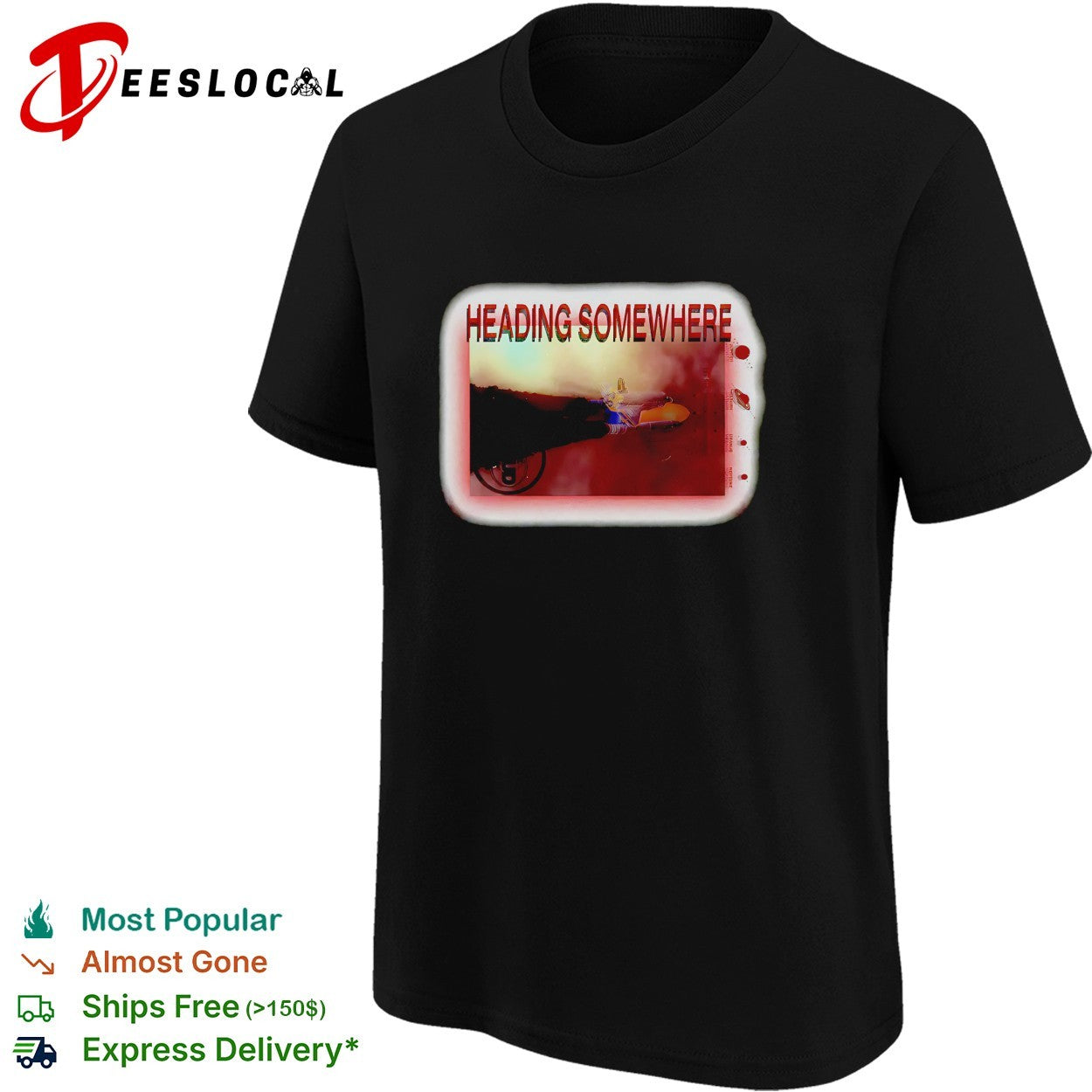 Heading somewhere retro poster shirt