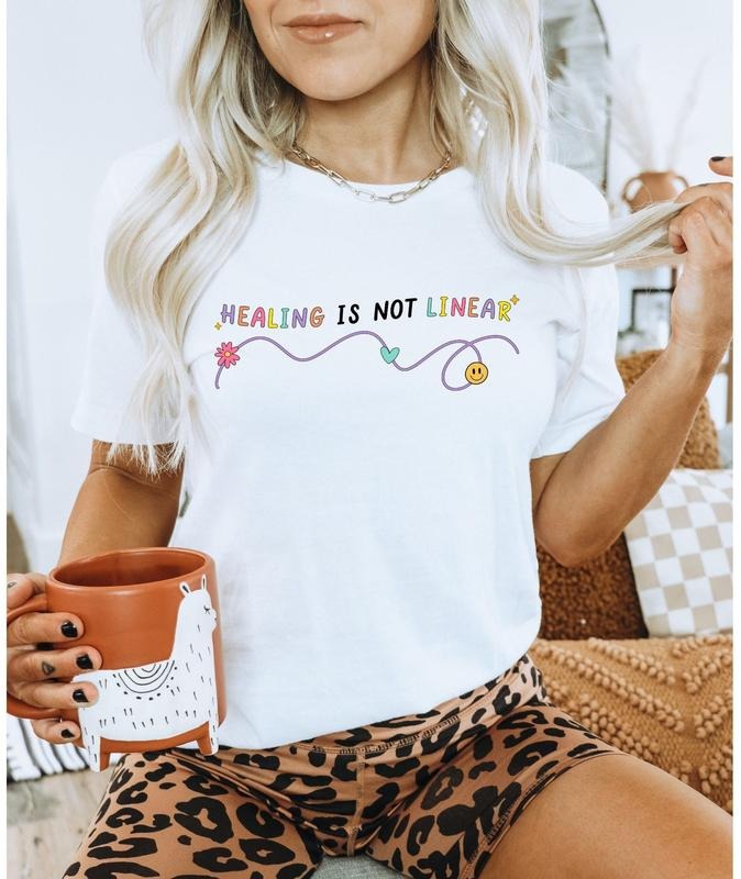 Healing is Not Linear Shirt, Mental Health Shit, Positive Quote Shirt, Positivity Aesthetic Shirt, Mental Health Tee,...