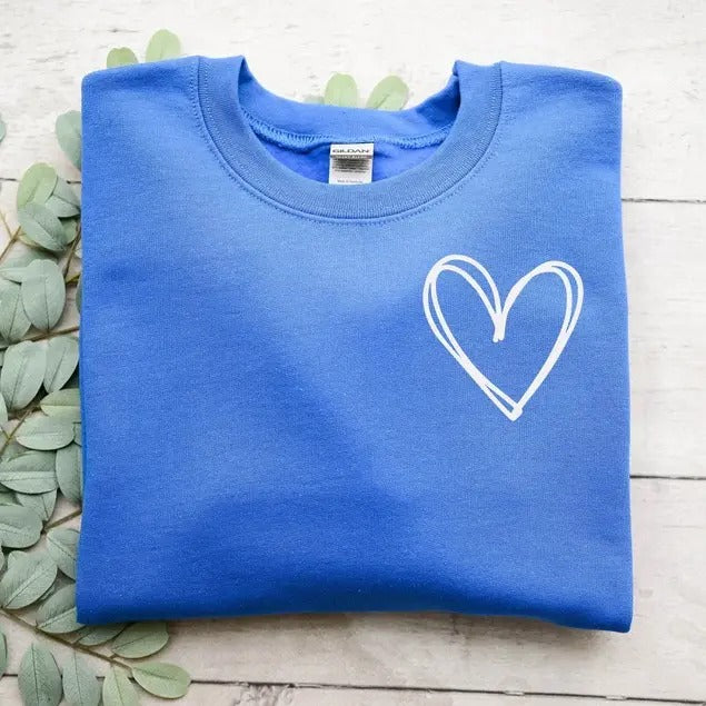 Heart Crewneck Sweatshirt and Hoodie, T-Shirt | WearSparks.com