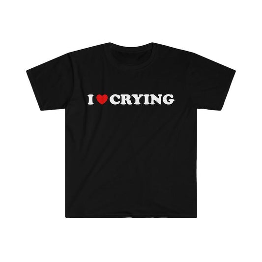 Funny Y2K TShirt, I Love / Heart Crying 2000's Style Meme Tee, Gift  T-shirt, sweater and Hoodie