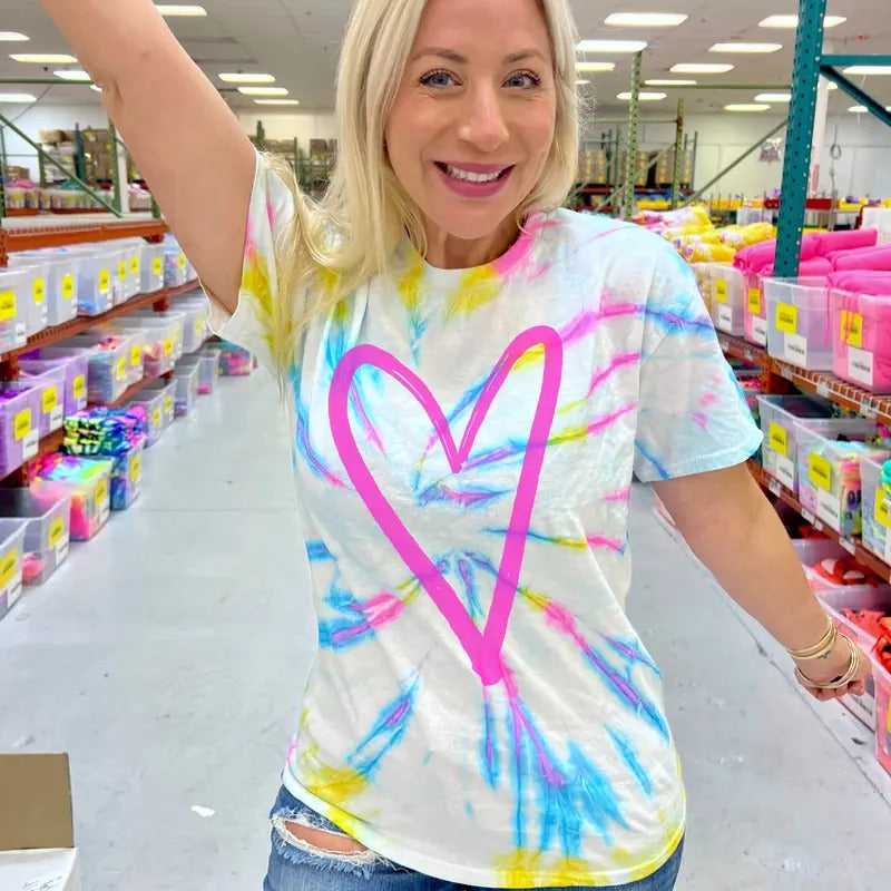 Heart Sugar Swirl Tie-Dye Tee Hoodie, Sweatshirt | WearSparks.com