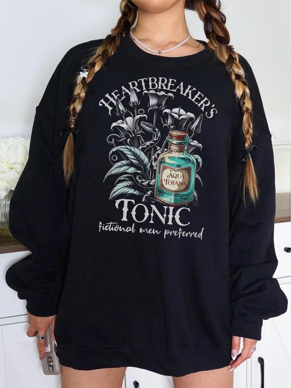 Heartbreakers Tonic Aqua Tofana Sweatshirt, Dark Romance Reader Hoodie, Book Boyfriend Unisex Soft Comfort Crewneck Pullover Long Sleeves Graphic Fabric Sweater