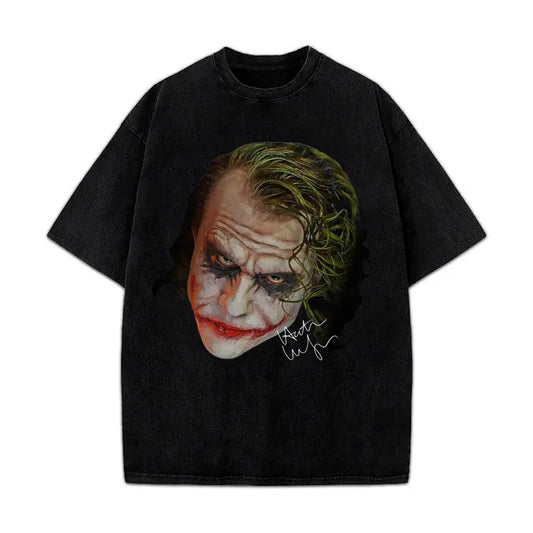 Heath Ledger Tribute Classic Movie Big Head Vintage Portrait Style T-Shirt