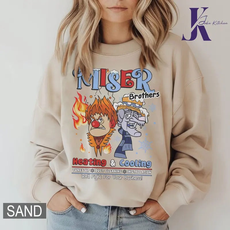 Heating and Cooling We Are Too Much Shirt, Miser Brothers Heating And Cooling Shirt, The Year Without A Santa Claus Shirt, Miser Brothers Sweater, Xmas Giftstyle{n002}7