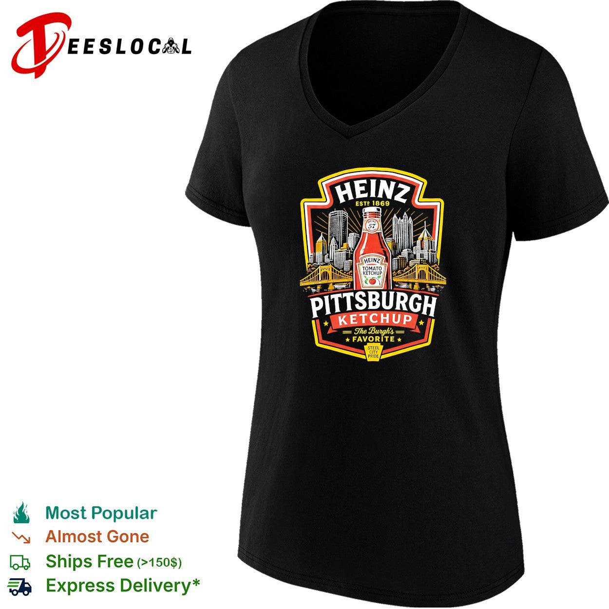 Heinz Pittsburgh ketchup steel city shirt